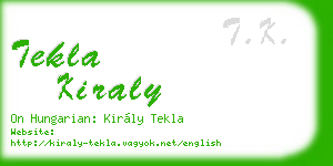 tekla kiraly business card